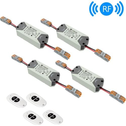 EMylo RF Switch Relay Module Wireless Light Switch AC 90V 220V 1ch 433mhz Remote Control LED Switch Smart Home Appliance 4pcs