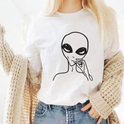 Funny cartoon character print womens T-shirt new black white pink tee shirt femme fashion large size Harajuku cotton top tshirt