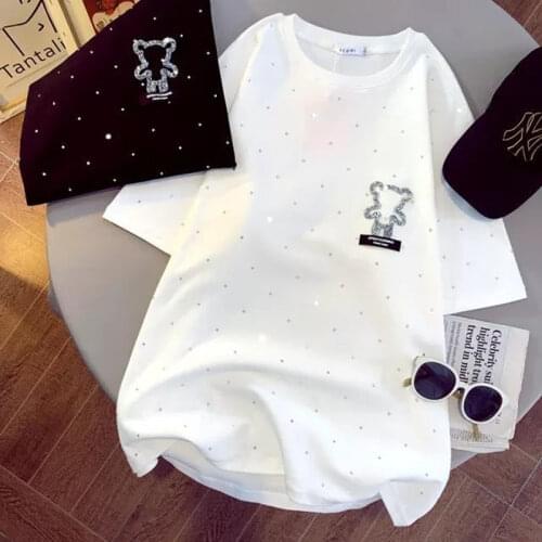 Cotton hot drill star summer short sleeve T-shirt casual top Free hat