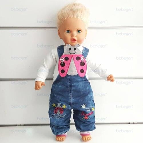 Ladybird Buggy Embroidered Badisiz Baby Jeans Salopet Gardener Baby Rompers