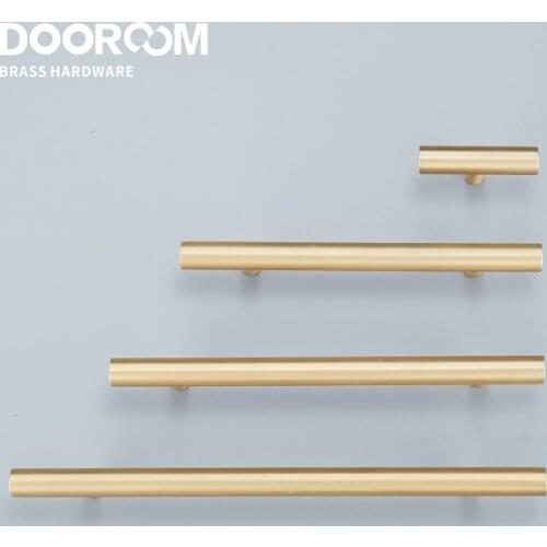 Dooroom Yu'an Brass Furniture Handles Nordic Modern Pastoral Wardrobe Dresser Cupboard Drawer Cylinder Black/Gold Pulls Knobs
