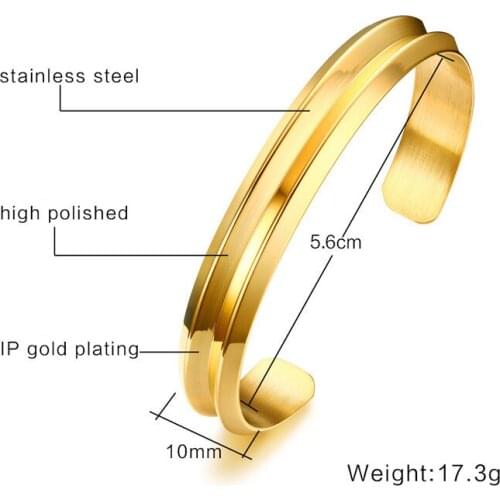 Fashion Jewelry Titanium Steel Gold-plated Ladies Opening Simple Bracelet Ladies Jewelry