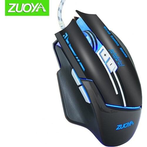 ZUOYA MMR7 Wired Mouse USB Optical LED RGB Light 4000DPI Programmable Computer Mice for Gamer