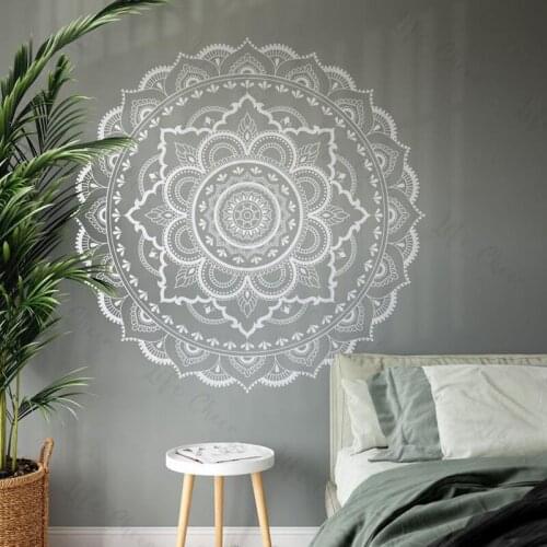 Mandala Wall Stickers Mandala Flower Lotus Vinyl Stickers Mural Living Room Decoration Mural Wall Stickers Wallpaper Modern Home
