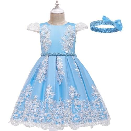 2021 new childrens womens clothing contrast color ins big girl dress sequin princess dress lace lace wedding dress Casual