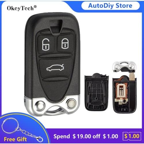 OkeyTech New Remote Control Car Key Shell For Alfa Romeo 159 156 Giulietta Brera Spider Insert Blade Smart Card Case Replacement