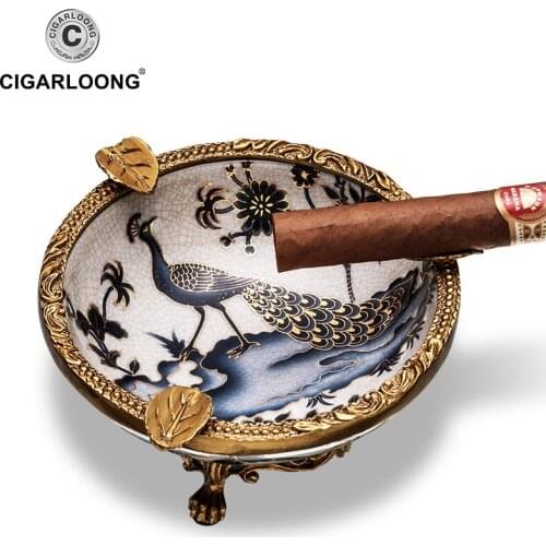 CIGARLOONG cigar ashtray ceramic 45mm smoke tank decoration fashion cigar smoke detector AH-1100