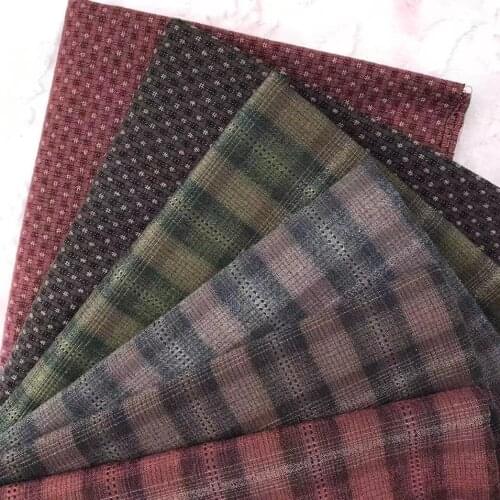 Polychromatic The Cheapest Japanese First Dye Washed Fabric Stitching Dol DIY Fabric Plaid Cotton Doll Cloth 50*70cm