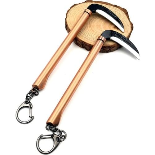 Popular Game Jewelry PUBG Keychain Sickle Shape Alloy Enamel Key Chain Key Ring Game with the Paragraph For Player Holder Gifts