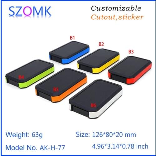4 pcs 126*80*20mm new design portable plastic handheld enclosure for electronics pcb plastic box customizable project box