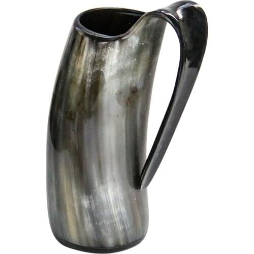 Natural Handmade Ox Buffalo Horn Mug Cup Viking Drinking Mugs Beer Wine Drinking Horn Mug Beaker Goblet Celebration With Handle