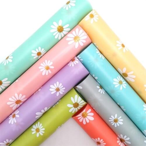 Glitterwishcome Daisy Printed JELLY TPU See Through Transparent Leather BOWS EARINGS DIY 21X29CM GM1062B