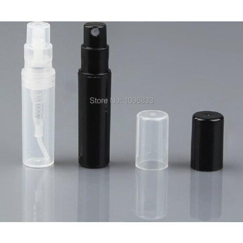 Clear Mini Plastic Spray Bottle Atomizer Black Perfume Sample Test Tube Small White Parfum Refillable Bottles 2ML 3ML 5ML 7ML