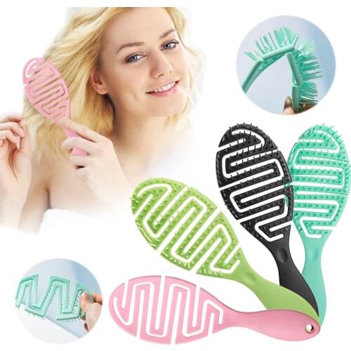 Hollow Elastic Comb Hairbrush Elastic Curly Hair Ribs Comb Hairdressing Styling Tools Detangle Hair Brush For Salon Hair Combs