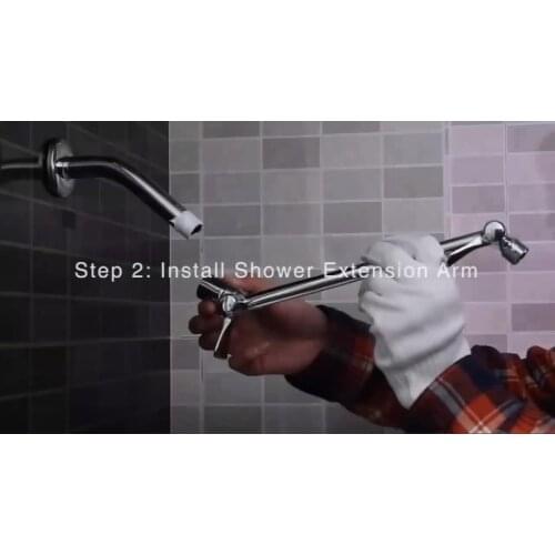 Adjustable diverter Shower arm and flange extension fixing kit for bathroom