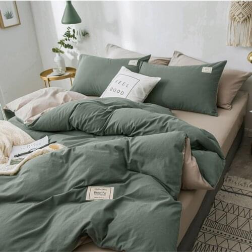 Nordic style four piece washable Quilt Set Net red sheet quilt cover pillow cover bedding queen bedding set