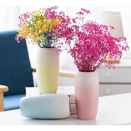 Modern Ceramic Vase Gypsophila Dry Flower Ornaments Home Livingroom Desktop Furnishing Decor Dining Table Figurines Accessories