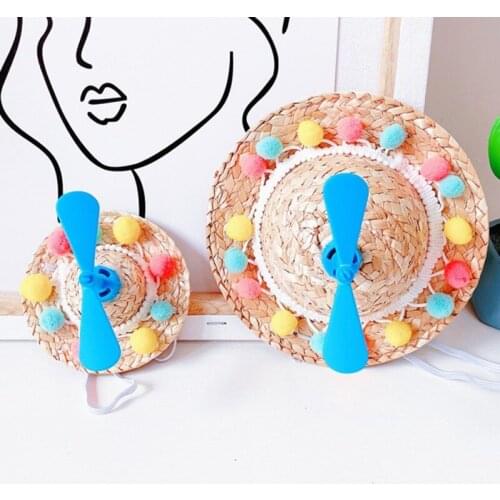 Spring Sun Shade Straw Hat Pet Clothes Summer Lace Pompom Flower Hat Cat Dog Puppy Accessories Small Dog Hat Hats for Cats