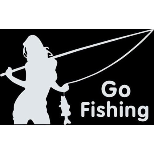 Outdoor Sports Car Stickers GO FISHING Beauty Fishing Decorative Stickers Scratches Waterproof Window Windshield Accessories
