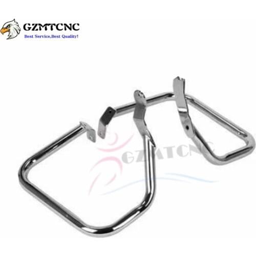 2pcs Chrome Engine Guard Rear Saddlebag Guard Rail Crash Bar For Harley Davidson HD Softail 2000-17 FLST FLSTC 00-05 FXST FXSTB