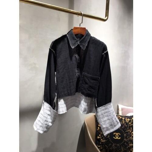 Ladies 2021 Fashion New Long Sleeve Sexy Casual Color Block Top 0310