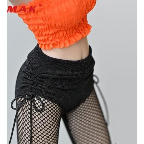 1/6 Female Elastic Drawstring Shorts Pants Black Fit 12" TBLeague Figure Body Model Accessories