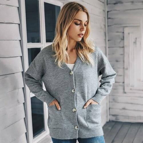 DIFIUPAI Winter Office Lady Cardigan for Women Highstreet Solid Color Buttons Sweater Coat Lady Knitwear Slim Knitting Top