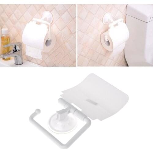 1PC White Wall Mounted Plastic Bathroom Toilet Paper Holder With Cover Porta Papel Higienico Bathroom Accessories
