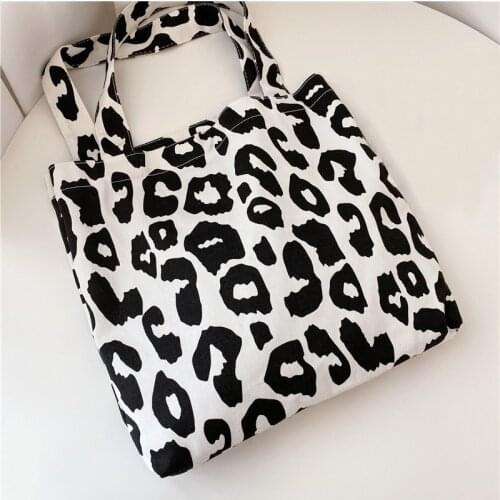 2021 Womens Shopper Bag Black Leopard Tote Bag Luxury Designer Handbag Girls Fashion Casual Large Capacity Canvas Shoulder Bags
