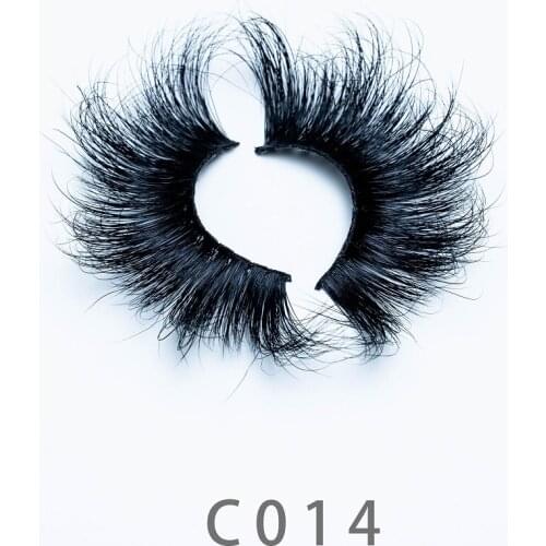 30mm C14 5D Very Fluffy Long Mink Lashes Strip Natural False Eyelashes Cruelty Free High Volume Cross Soft Real Mink Lashes