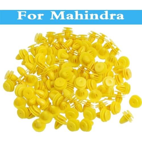 50pcs Yellow Plastic Rivets Retainer Car Styling Door Trim Clips For Mahindra Verito Commander Marshal Scorpio Bolero Armada