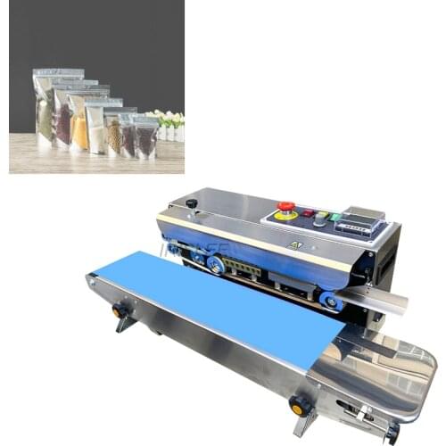 770A-1 Horizontal Continuous Band Sealer Printable Date Film Bag Automatic Heat Sealing Machine Food SealerTea bag