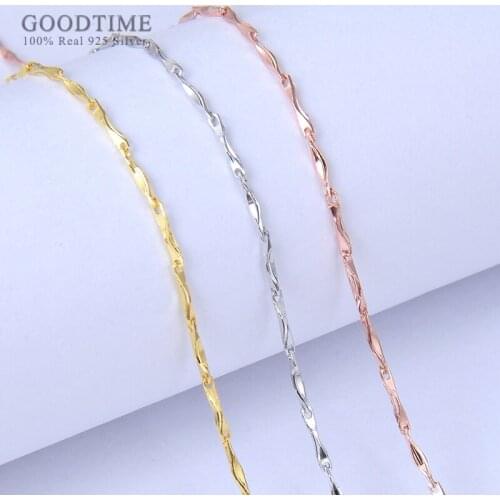Noble Sterling Silver Chain Jewelry Genuine Pure 925 Silver Chains Necklaces For Women Chain Necklace Link Chain