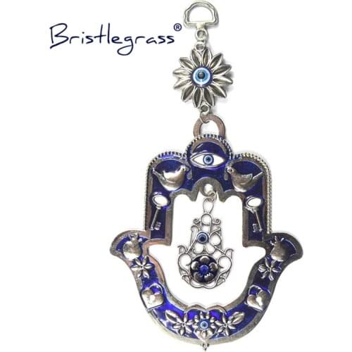BRISTLEGRASS Turkish Blue Evil Eye Dove Sunflower Hamsa Hand Wall Hanging Pendants Amulets Lucky Charm Blessing Protection Decor