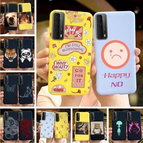 For Huawei P Smart 2021 Case Black Bumper Cartoon Silicone TPU Soft Phone Cover For Huawei P Smart 2021 PSmart 2021 Case FundaS