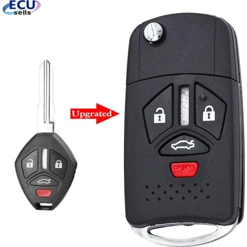 4 Buttons Folding Key Fob Case Modified Remote Flip Car Key Shell Fob For Mitsubishi Galant Eclipse Lancer