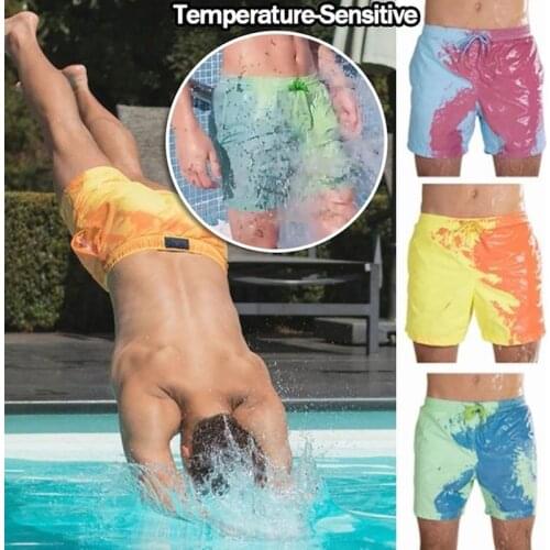 Temperature-sensitive Color-changing Beach Pants For Men Summer Swim Trunks Shorts Quick Dry Sportswear Jogger Beach Short Pant