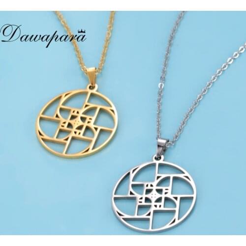 Dawapara Fibonacci Swirl Spiral Necklace Golden Ratio Proportion Geometric Hollow Charm Stainless Steel Jewelry Friendship Gift