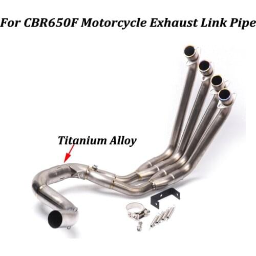 Motorcycle Exhaust Muffler Modified Connection Titanium Alloy Front Middle Link Pipe Slip on For CBR650F