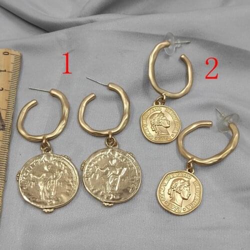 And American Qingdao jewelry earrings individual temperament retro versatile fashion head silver pin Earrings d83