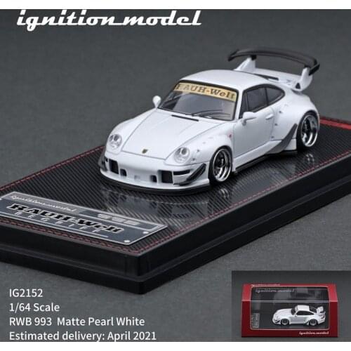 IG 1:64 RWB 993 Matte Pearl White Diecast Model Car