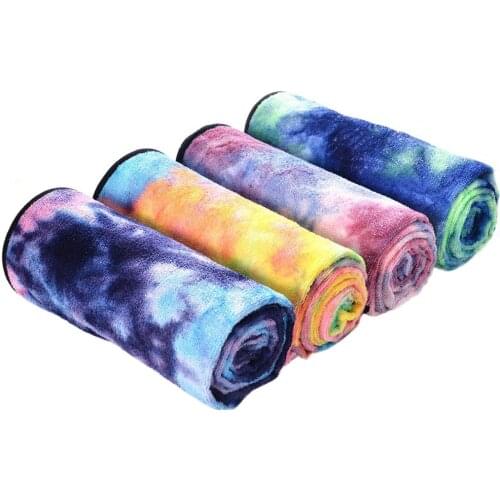 Starry Sky Anti-slip Yoga Mat Towel Sweat Absorbent Foldable Pilates Pad Towel Fitness Fiber Mat Universe Galaxy Yoga Mat