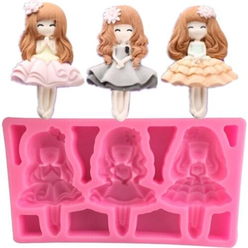 Beautiful girl silicone mold chocolate candy cake decoration tool handicraft resin mold soap mold