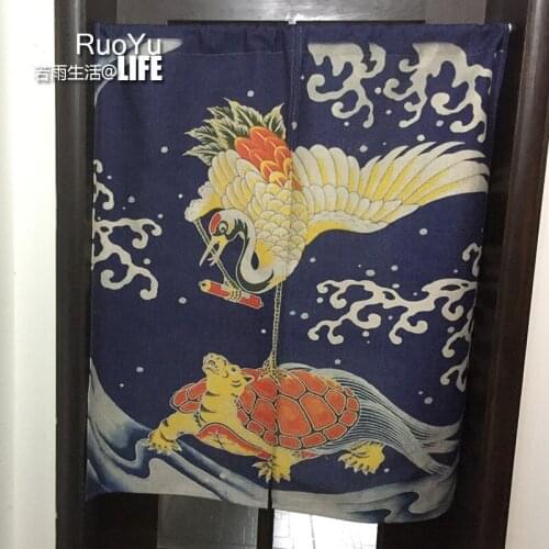 Nice Curtains The Japanese Ukiyo-e Kanagawa crane door curtain feng shui curtain for bedroom kitchen room