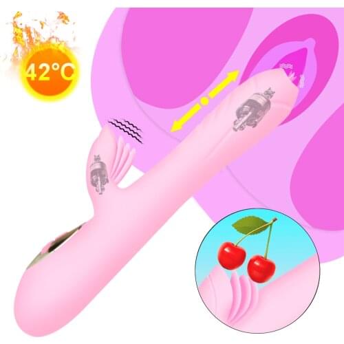 Licking Telescopic Vibrator For Women Heating Dildo Vibrator Clitoris stimulator Sex Toys For Women Female Masturbator Massager