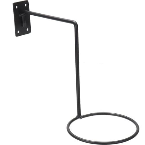 MAYITR Black Iron Helmet Display Stand Motorcycle Helmet Holder Hanger Support Wall Mounted Hook Rack