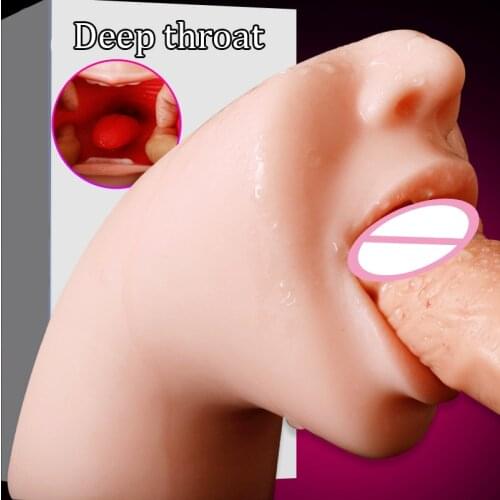 Real Feeling 3D Deep Throat Male Masturbator Oral Masturbator Artificial Vagina Pocket Pussy Tongue Oral Sex Toys For Men