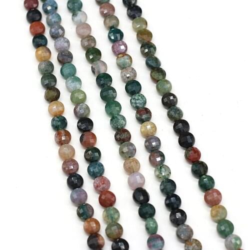 Natural Semi-Precious Stones Beaded 6mm Oblate Color Mixing Faceted Beads for Charm Jewelry Making DIY Trendy Bracelet Unisex