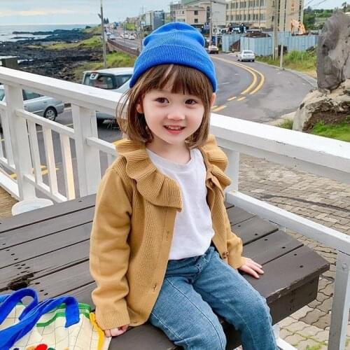 2 6 8 Years Baby Girls Autumn Winter Solid Color Children Sweater Fashion Baby Girl Cardigan Kids Girl Clothing Outerwear