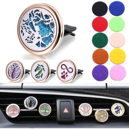 Car Air Freshener Car Perfume Diffuser Clip Car Air Auto Vent Freshener Essential Oil Perfume Locket (Free 10pcs pad)